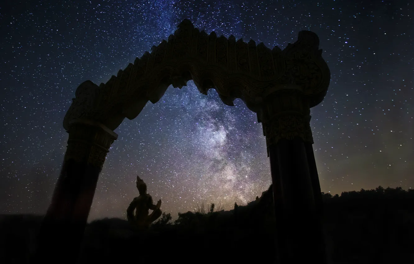 Фото обои космос, звезды, пространство, арка, млечный путь