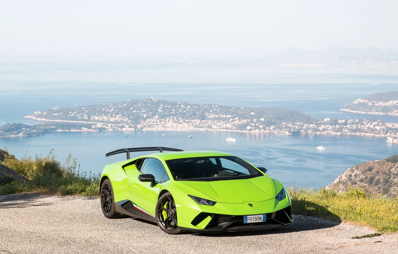 Фото обои Lamborghini, Green, Performante, Huracan