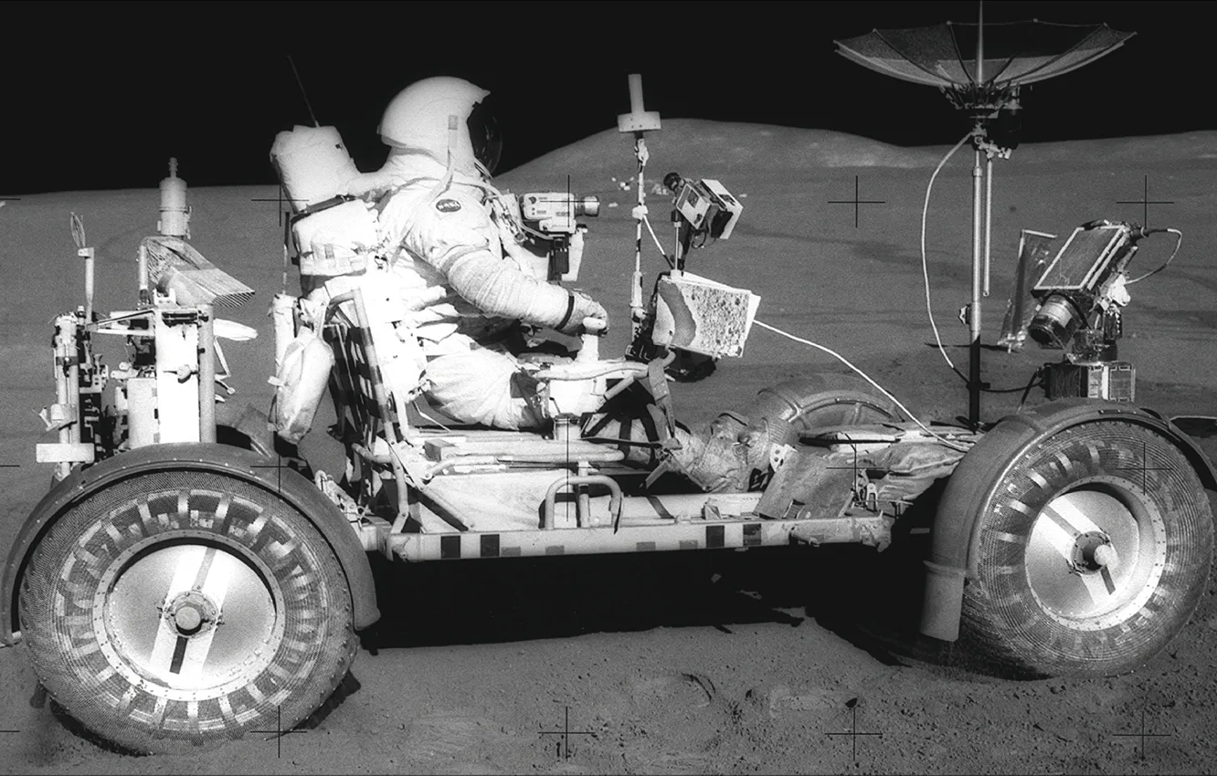 Фото обои space, Moon, NASA, Mission, archives, Lunar Rover, Apollo-15