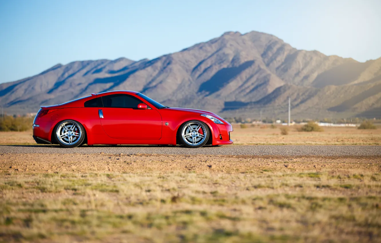 Фото обои car, тюнинг, red, ниссан, автообои, nissan 350z