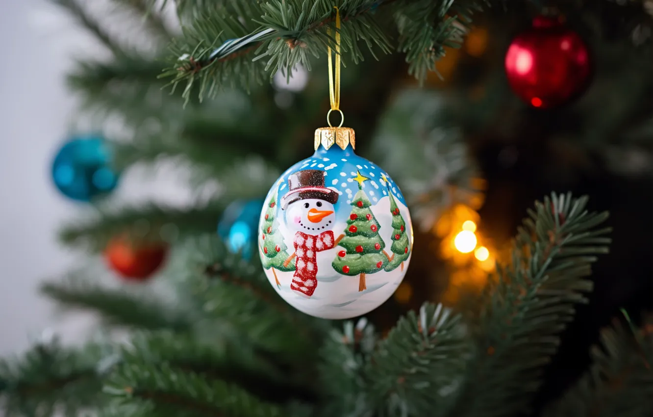 Фото обои украшения, шары, елка, Новый Год, Рождество, new year, happy, Christmas