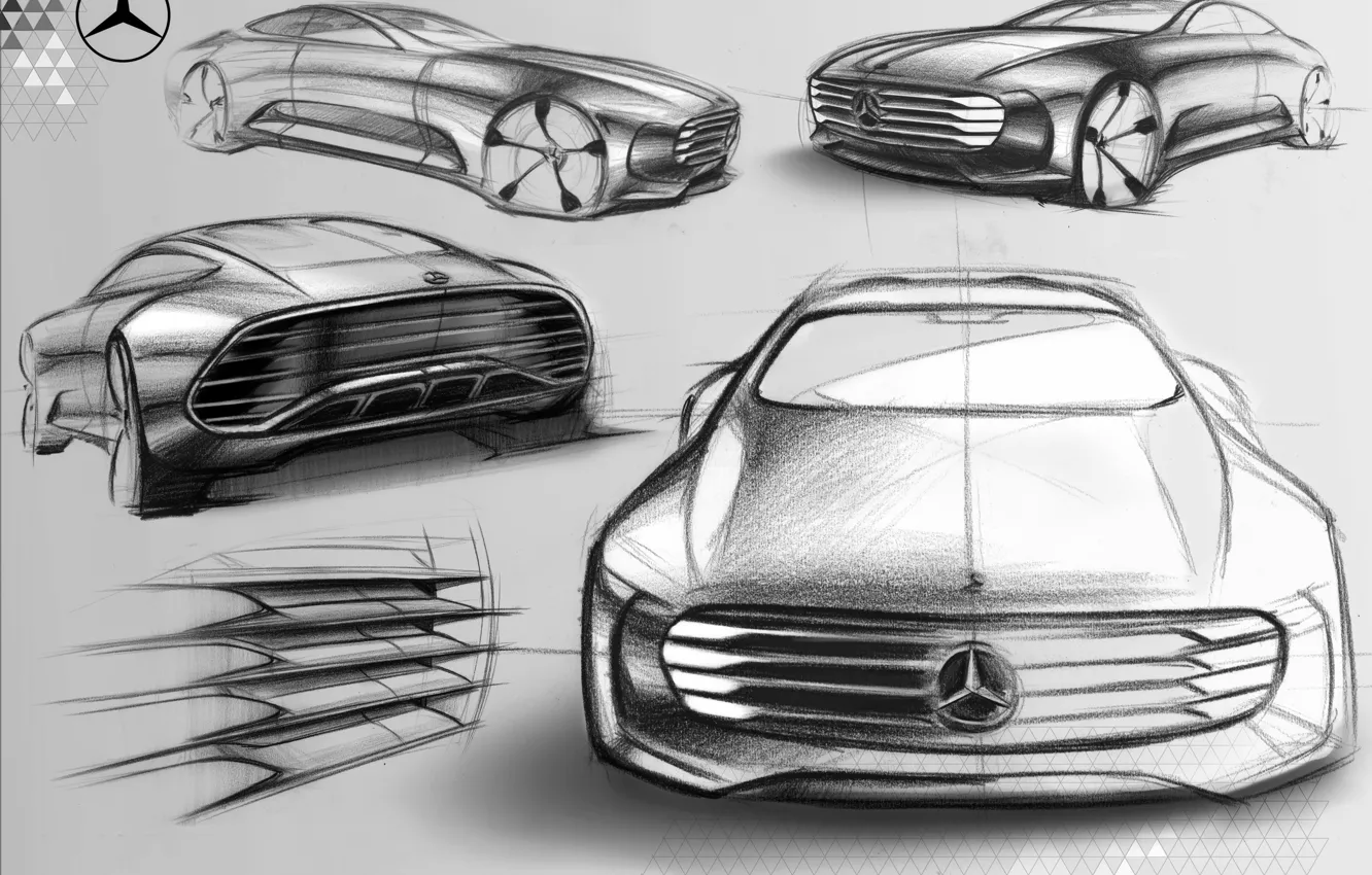 Фото обои Mercedes-Benz, 2015, элементы дизайна, Intelligent Aerodynamic Automobile, Concept IAA