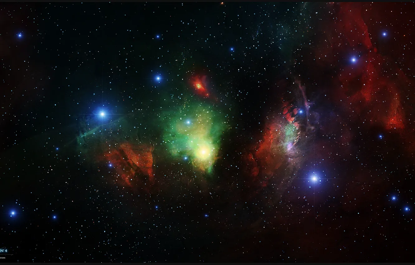 Фото обои звезды, туманность, арт, созвездие, nebula, бесконечность
