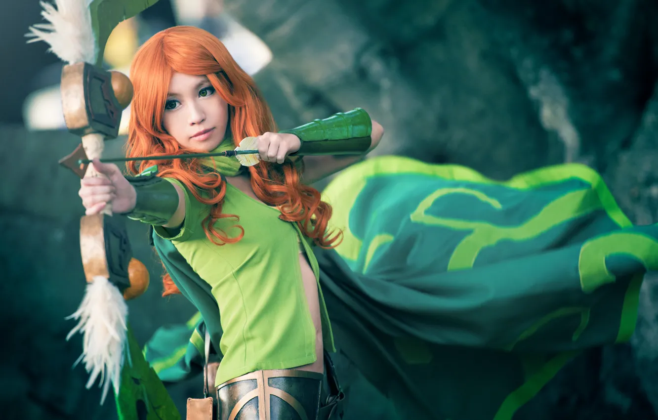 Фото обои Girl, Games, Beauty, Dota, Cosplay, Bow, Windranger