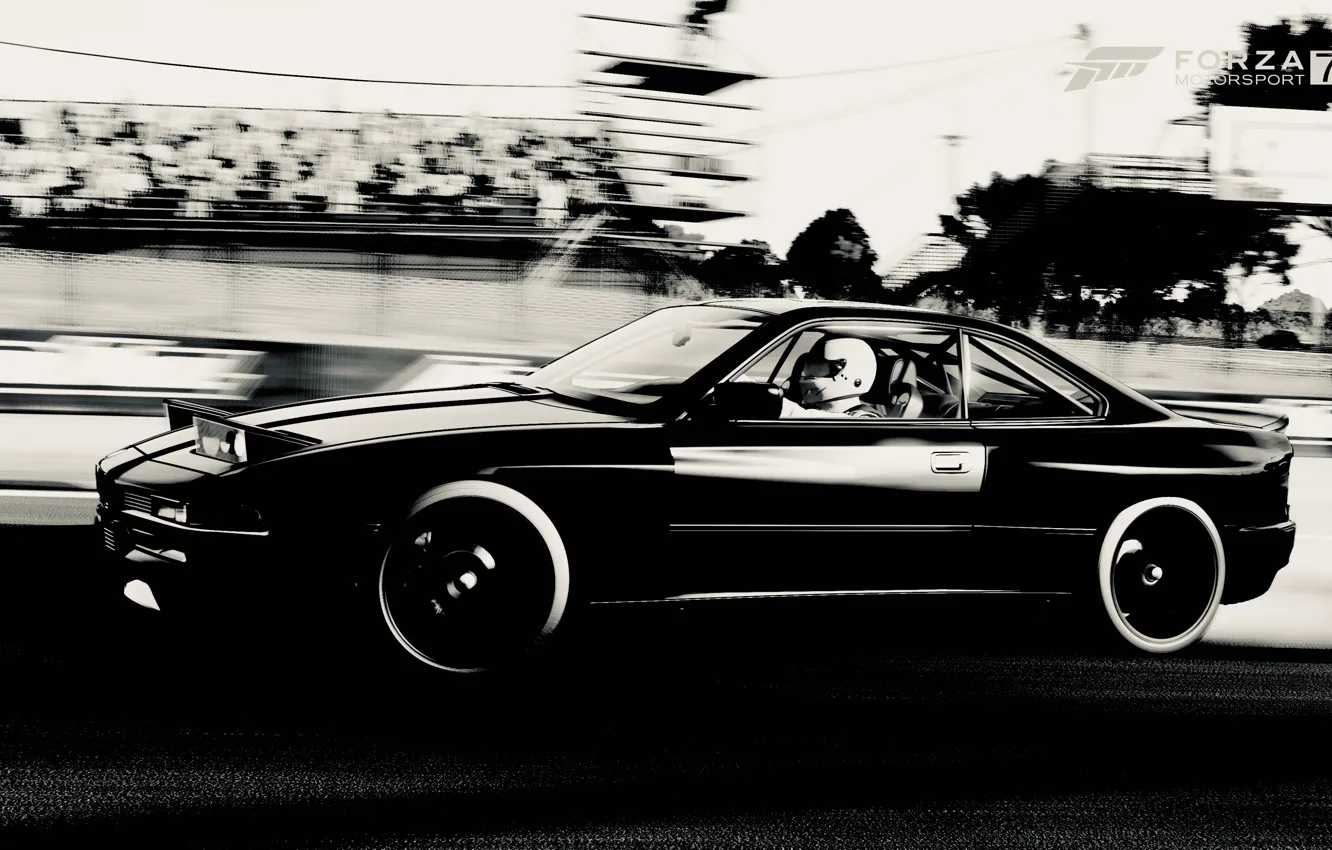 Фото обои HDR, BMW, Game, FM7, UHD, Forza Motorsport 7, Black & White, Xbox One X