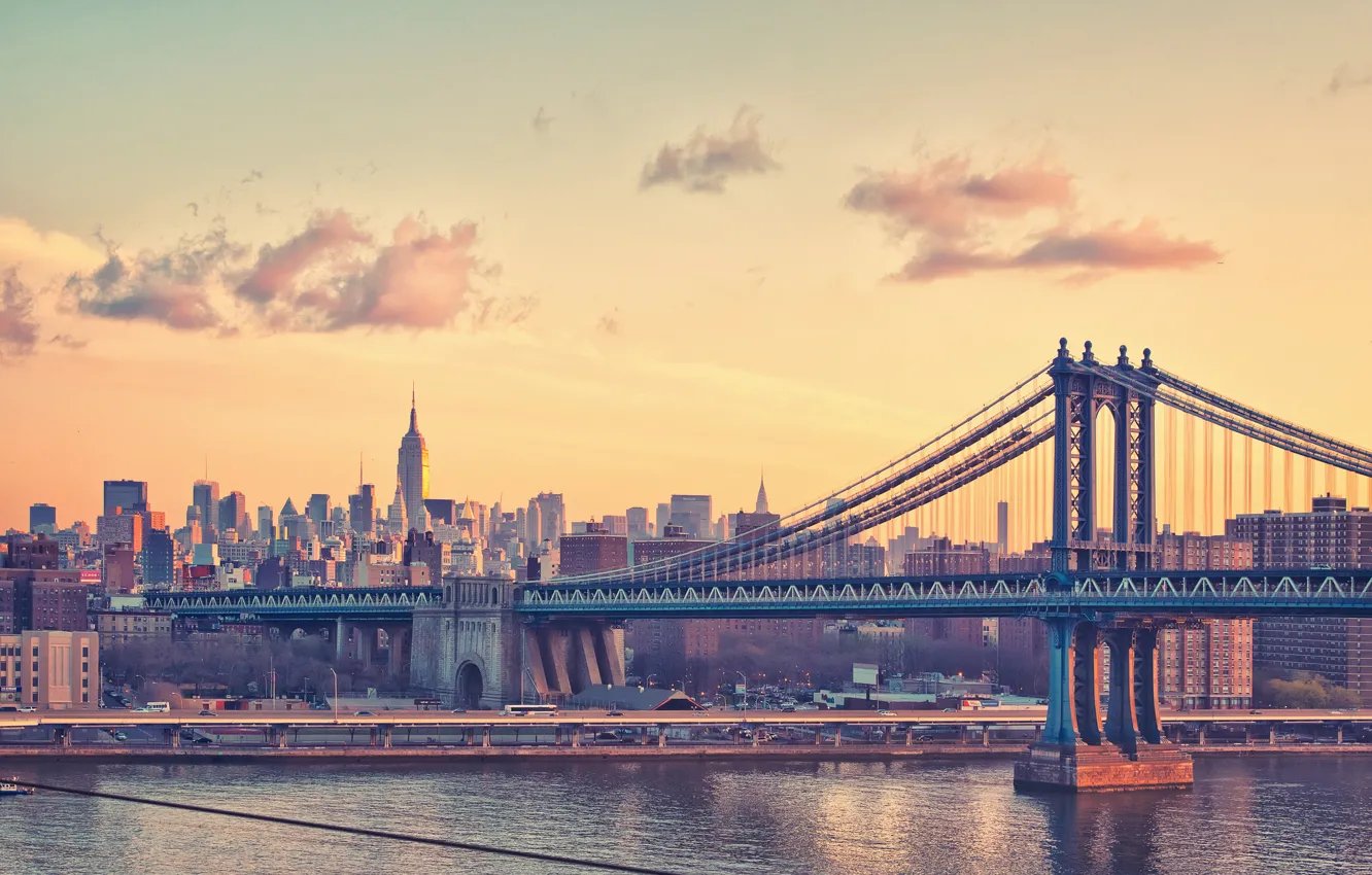 Фото обои мост, Нью-Йорк, Манхэттен, New York City