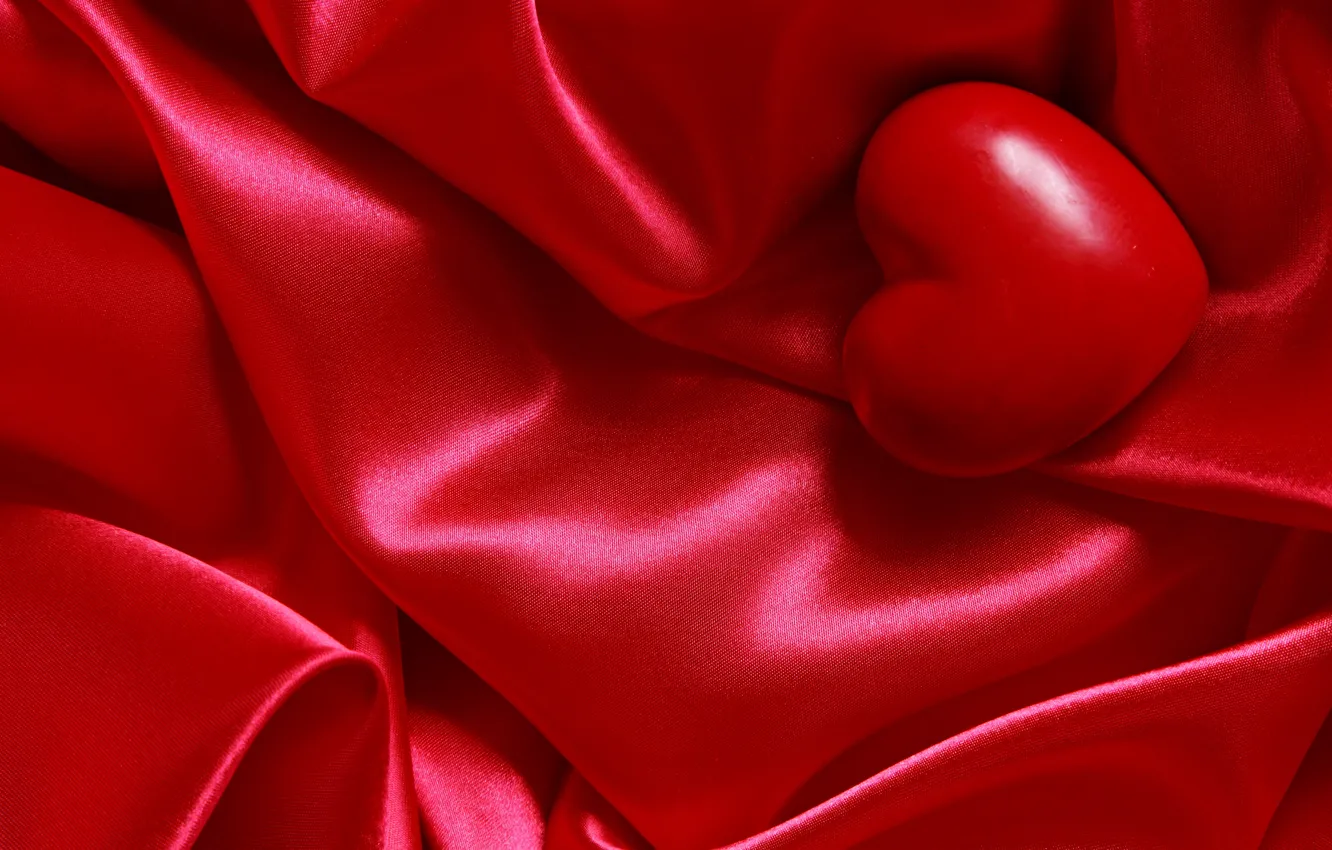Фото обои украшения, красный, праздник, сердце, шелк, ткань, материал, день святого валентина