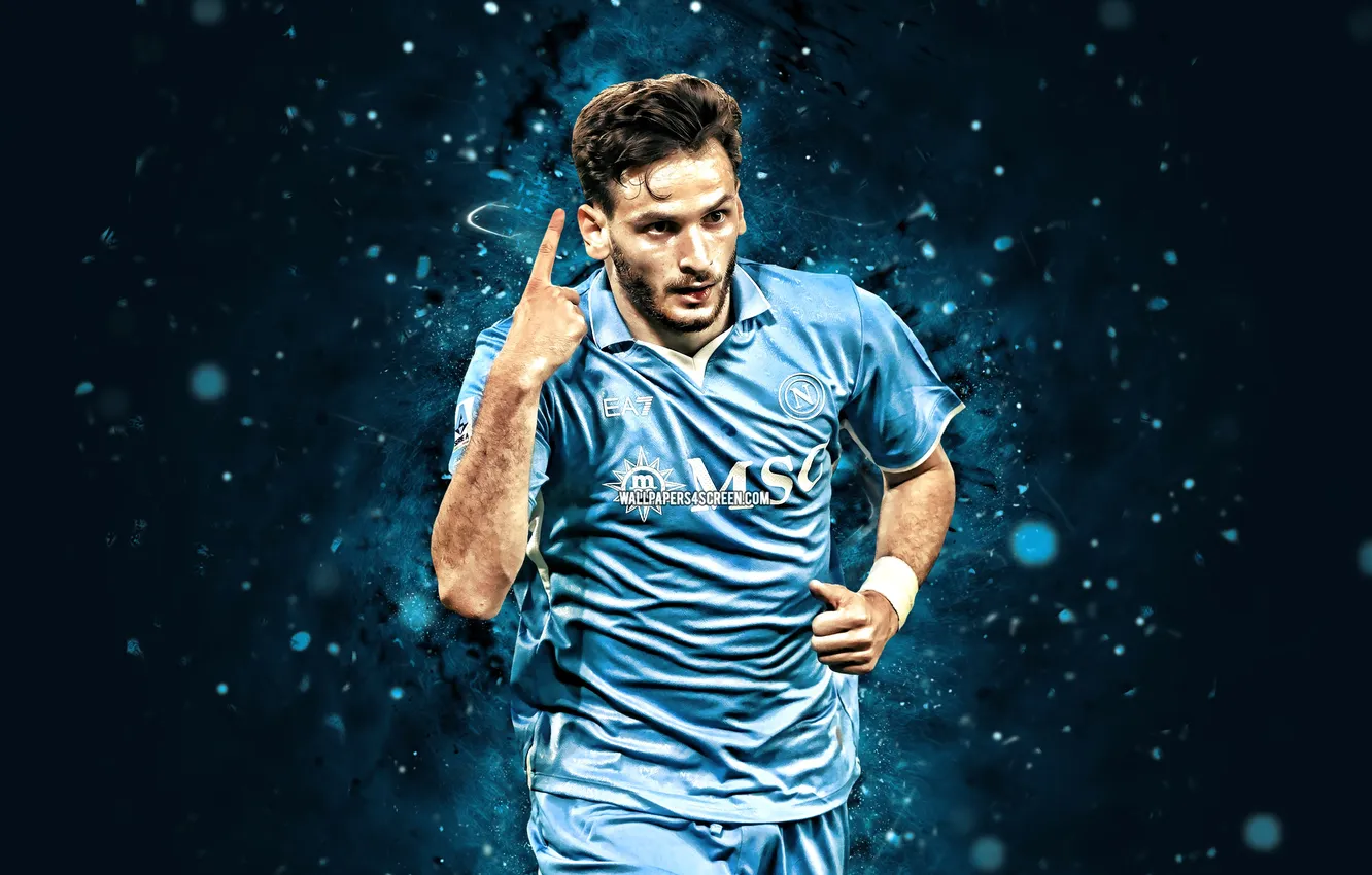 Фото обои Football, Soccer, Napoli, Georgian, Khvicha Kvaratskhelia, Kvararatskhelia, Kvara, Khvicha