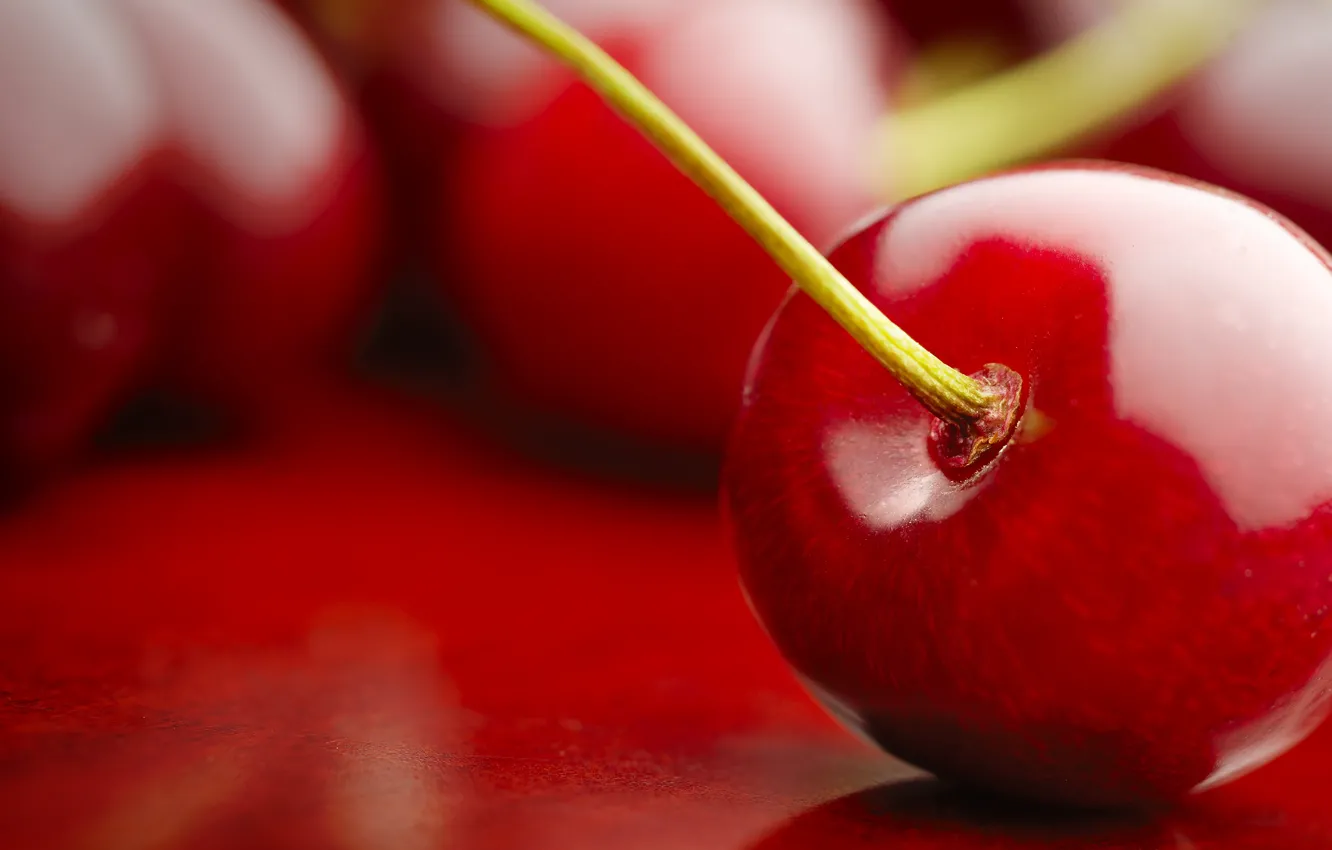 Фото обои макро, красный, природа, вишня, плоды, фрукты, черешня