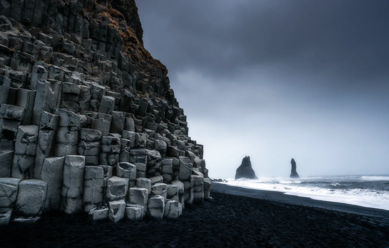Фото обои море, берег, Исландия