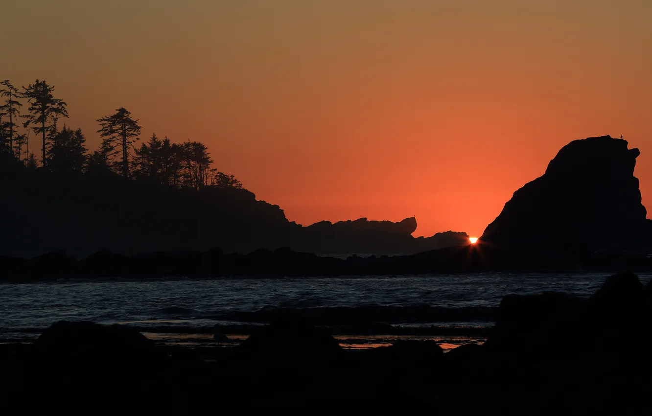 Фото обои USA, США, Штат Орегон, State Oregon, Coos Bay, Sunset Bay Beach