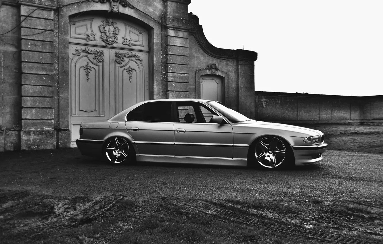 Фото обои тюнинг, BMW, Бумер, БМВ, диски, stance, E38, 750il