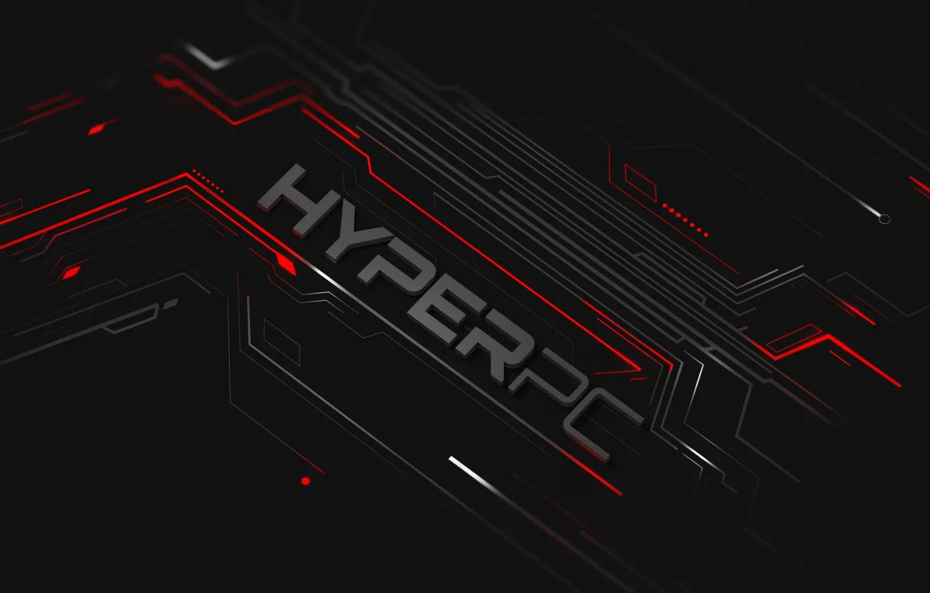 Фото обои фон, логотип, red, logo, black, HyperPc