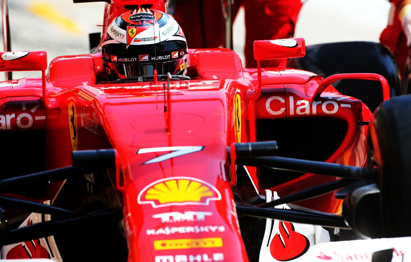 Фото обои Шлем, Ferrari, Formula 1, Kimi Raikkonen, Helmet, SF15T