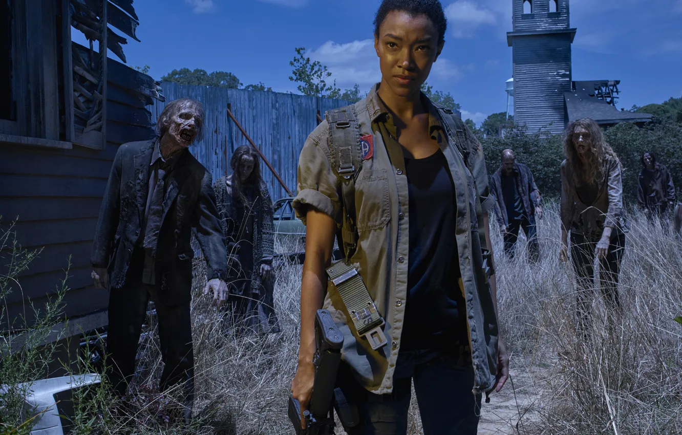 Фото обои Sasha, The Walking Dead, Ходячие мертвецы, Sonequa Martin Green