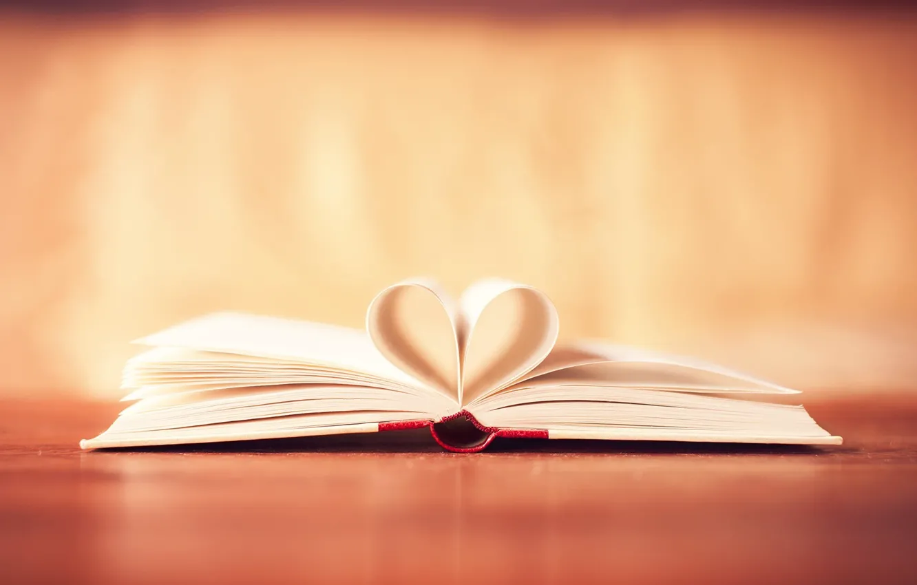 Фото обои фон, обои, настроения, сердце, листы, книга, сердечко, книжка