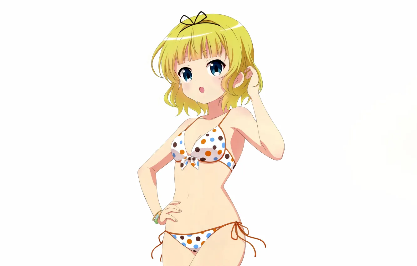 Фото обои girl, sexy, cleavage, boobs, anime, beautiful, short hair, pretty