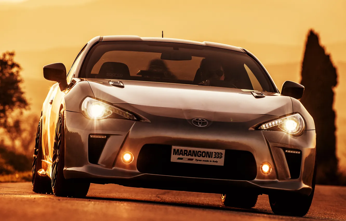 Фото обои свет, фары, Toyota, вид спереди, Marangoni, GT86-R, Eco Explorer