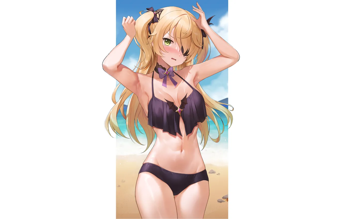 Фото обои kawaii, girl, hot, sexy, beach, boobs, anime, water