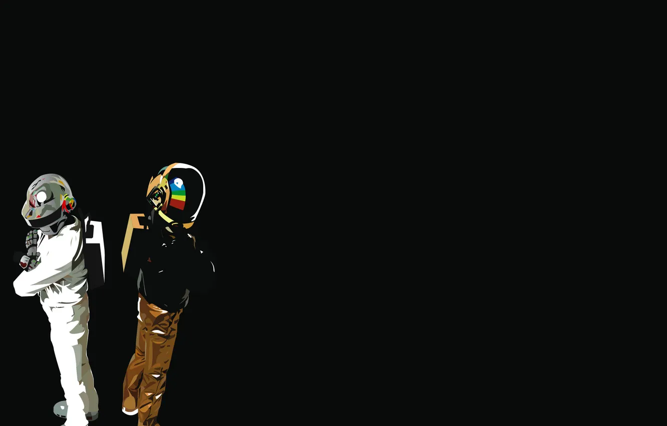 Фото обои цвета, музыка, фон, шлем, Daft Punk