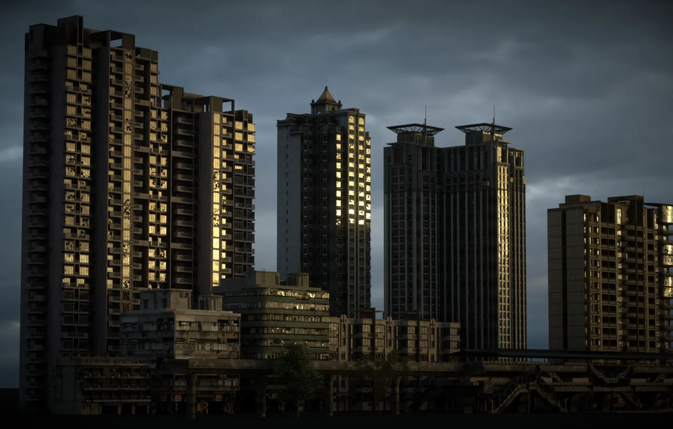 Фото обои город, здания, небоскребы, BANGKOKXXIII, 360 Street
