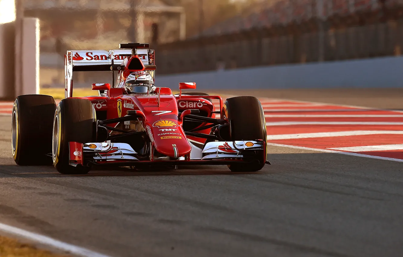 Фото обои Ferrari, Formula 1, Kimi Raikkonen, Передок, SF15-T