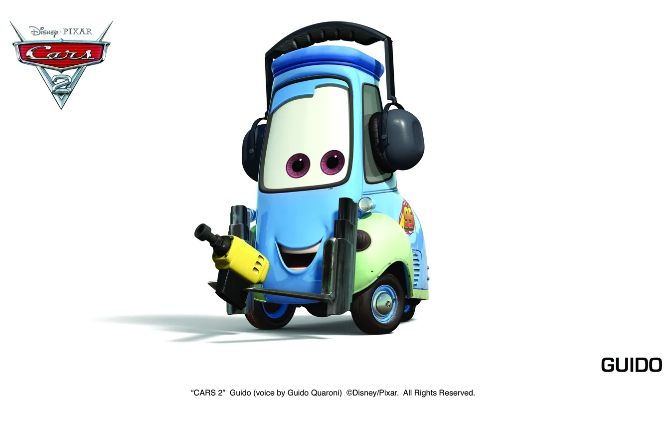 Фото обои pixar, машинки, тачки 2, cars 2, guido