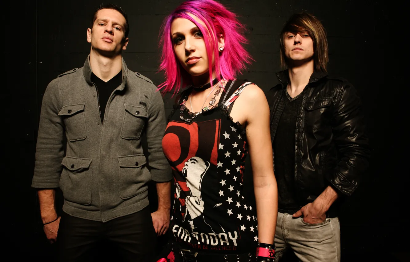 Фото обои девушка, панк, группа, Icon For Hire