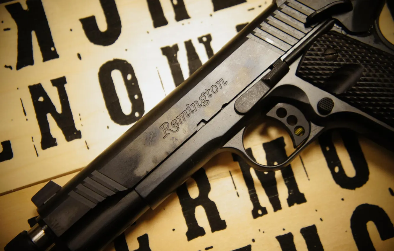 Фото обои пистолет, оружие, 1911, самозарядный, Remington R1