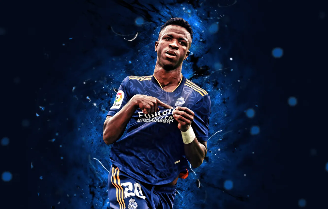Фото обои Football, Real Madrid, Soccer, Brazilian, Real Madrid CF, Vinicius Junior, Vini Jr, Vinicius