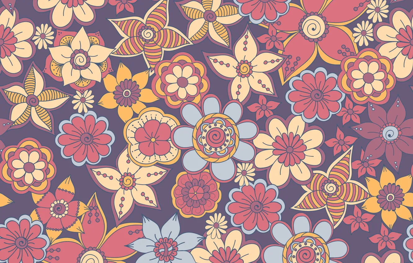 Фото обои узор, текстура, цветочки, орнамент, design, pattern, floral