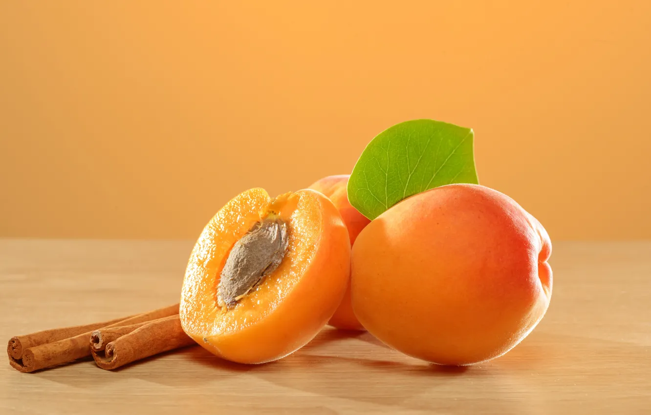Фото обои фрукты, корица, абрикосы, apricot