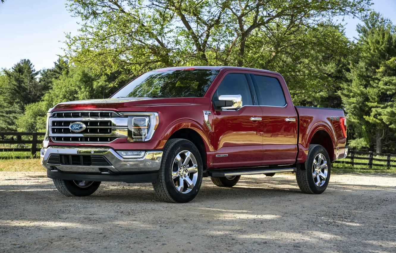 Фото обои красный, Ford, пикап, F-150, 2020, 2021, F-series