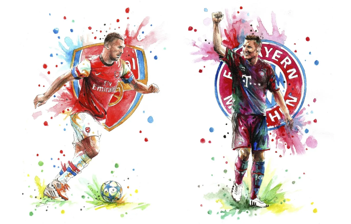 Фото обои арт, Арсенал, art, Arsenal, Football Club, The Gunners, Бавария Мюнхен, Футбольный клуб