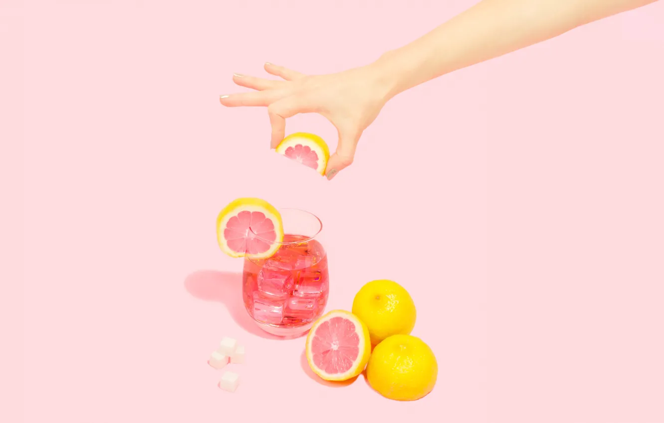 Фото обои стакан, коктейль, грейпфрут