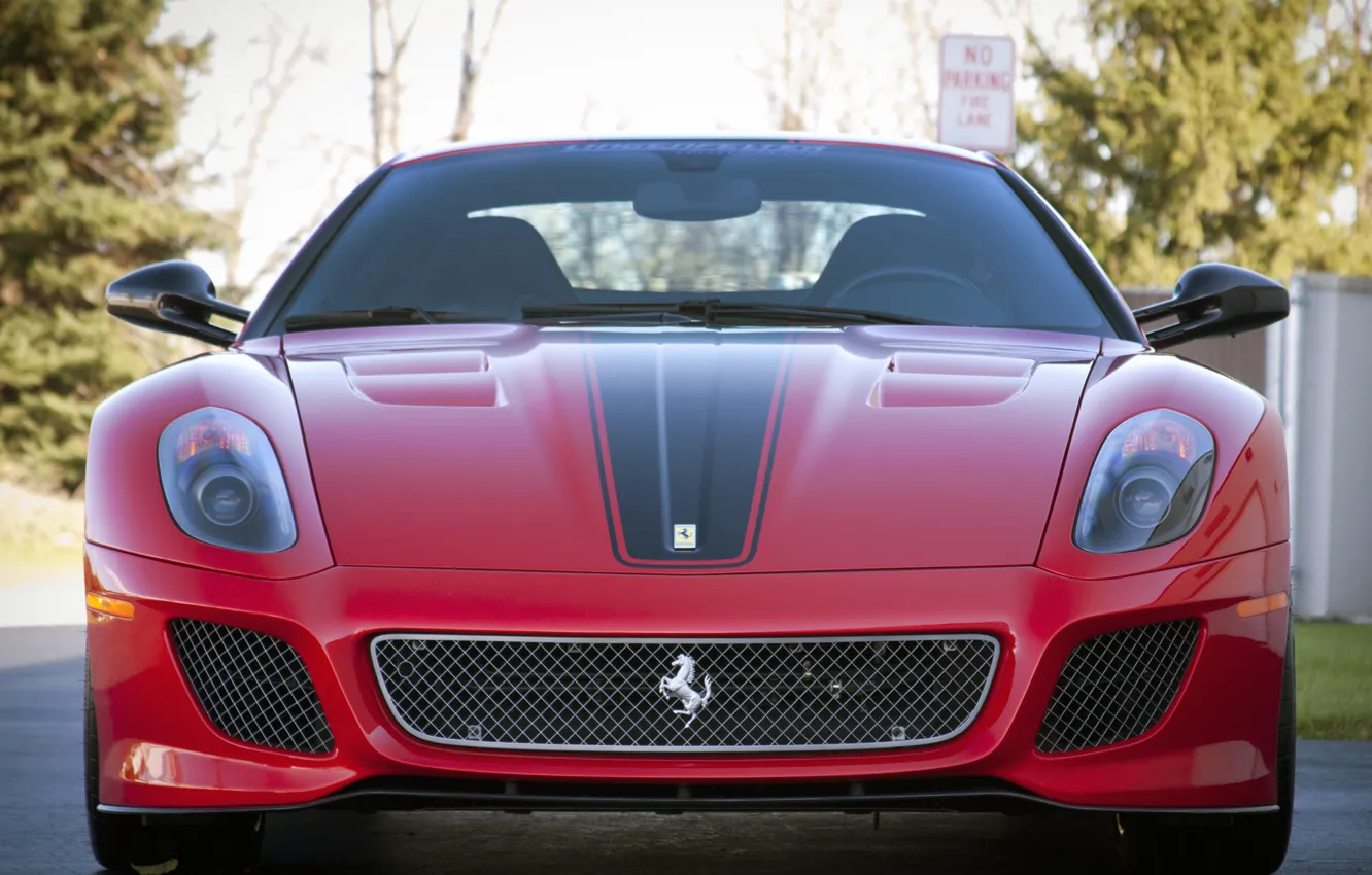 Фото обои red, logo, ferrari, 599 GTO