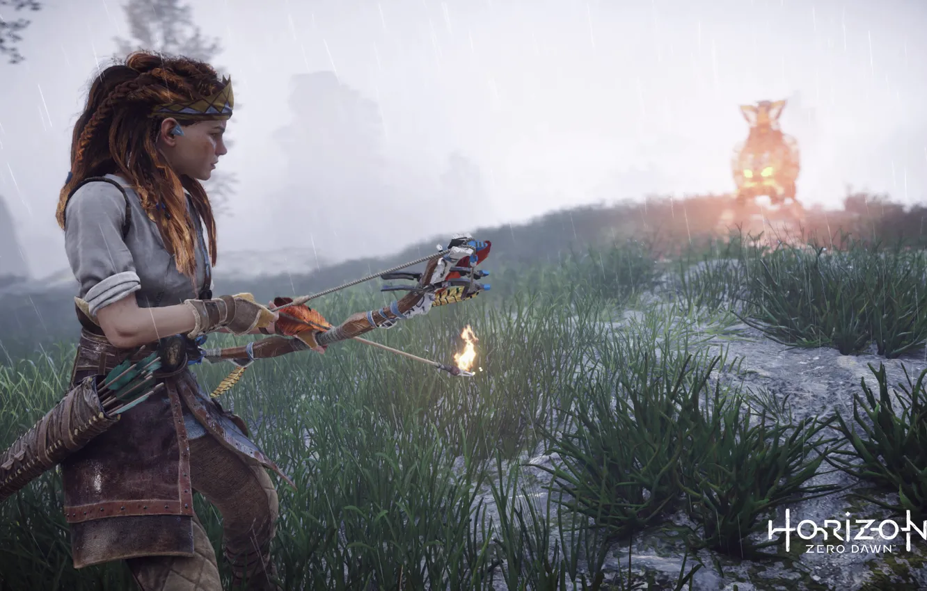 Фото обои ps4, horizon zero dawn, aloy