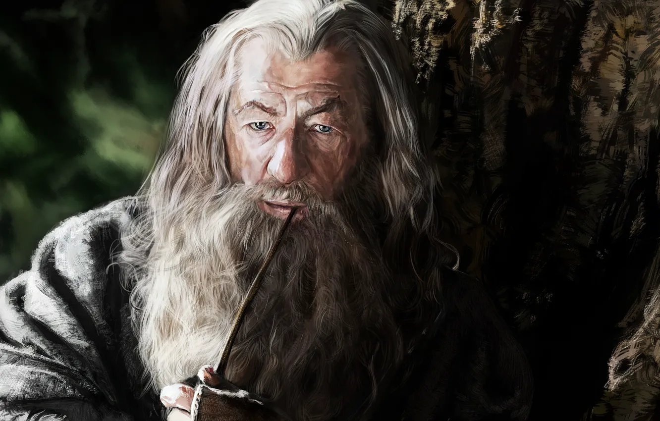 Фото обои рисунок, The Lord of the Rings, Gandalf, artwork, The Hobbit, Гэндальф Серый, Митрандир