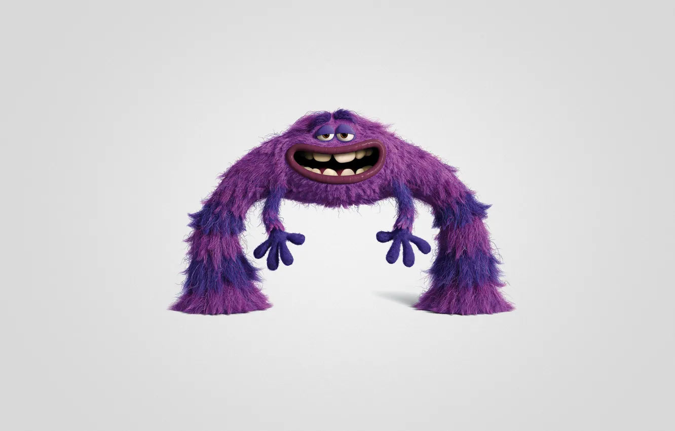 Фото обои монстр, минимализм, светлый фон, Monsters University, Inc., Корпорация монстров, Университет монстров, Monsters
