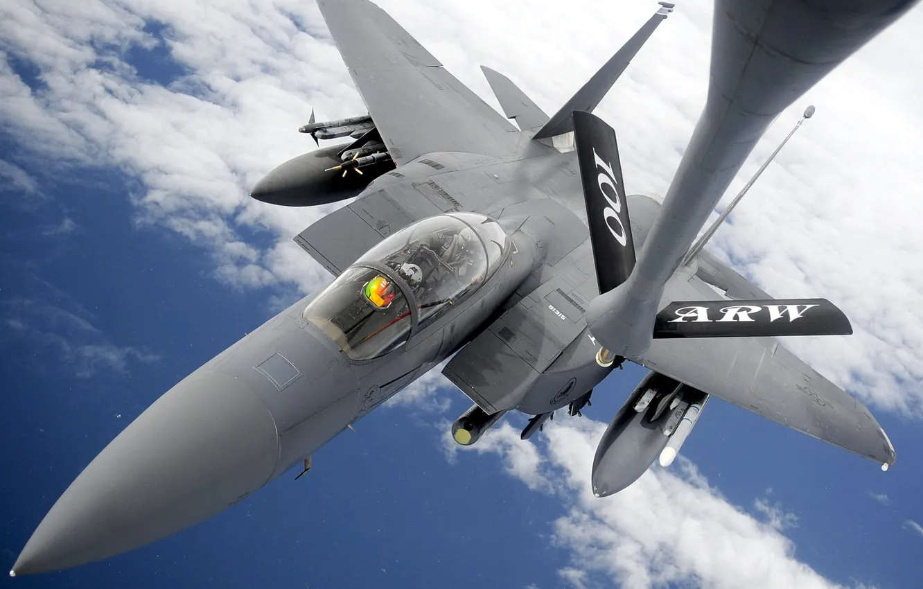 Фото обои небо, самолёт, F-15E Strike Eagle