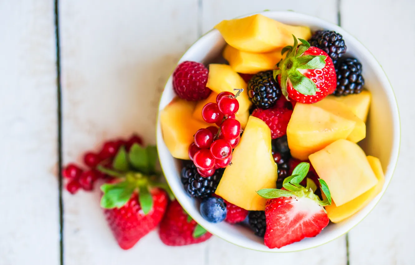 Фото обои ягоды, фрукты, fresh, десерт, fruits, dessert, berries, фруктовый салат