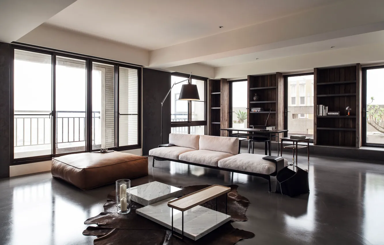 Фото обои design, interior, Taiwan, Taipei, elegant concrete home