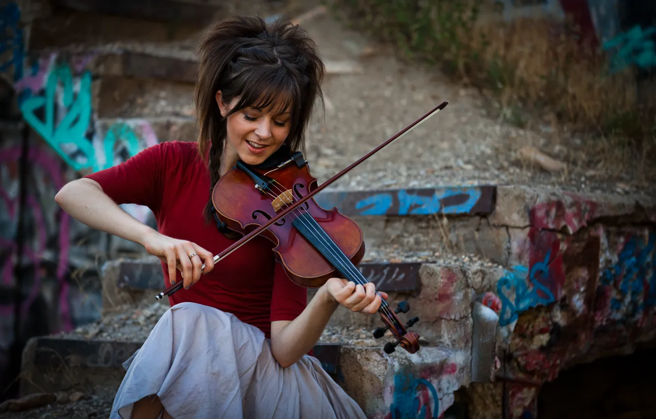 Фото обои скрипка, красавица, violin, Линдси Стирлинг, Lindsey Stirling