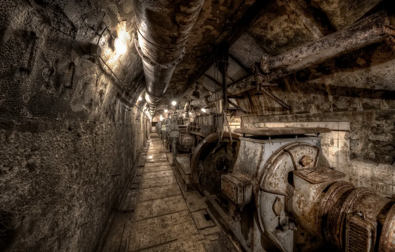 Фото обои труба, тоннель, подвал