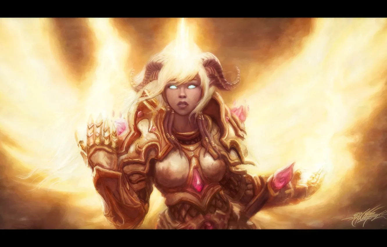 Фото обои WoW, World of Warcraft, Paladin, Паладин, Draenei, Yrel, Ирель, Дренейка