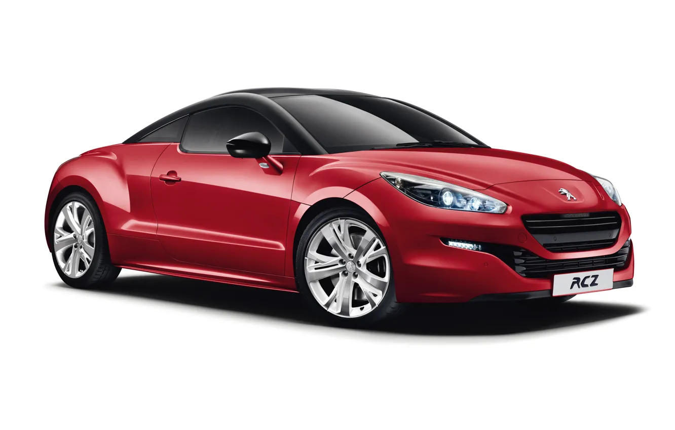 Фото обои белый фон, Peugeot, Red, RCZ, пежо