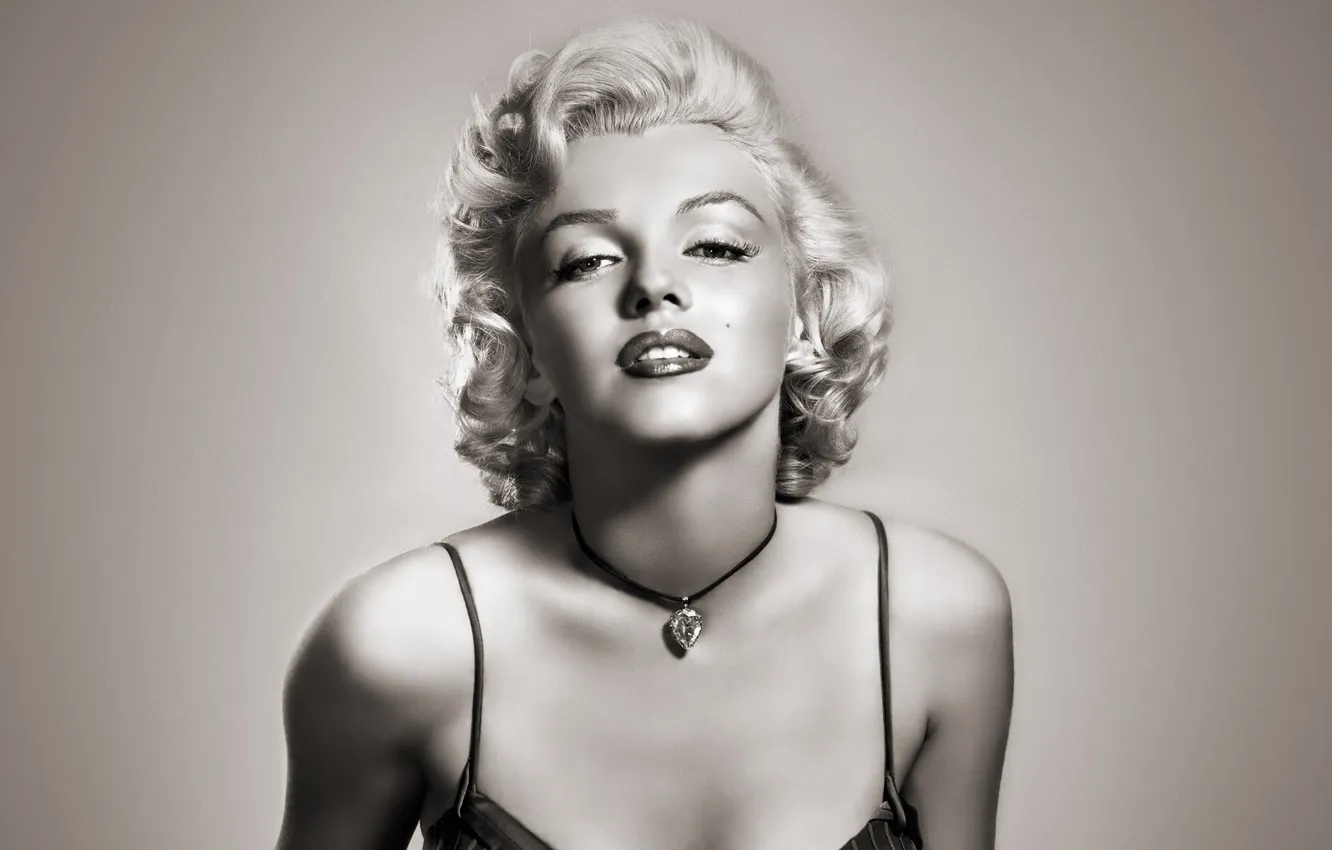 Фото обои девушка, чёрно-белое, Marilyn Monroe актриса, Мэрлин Монро