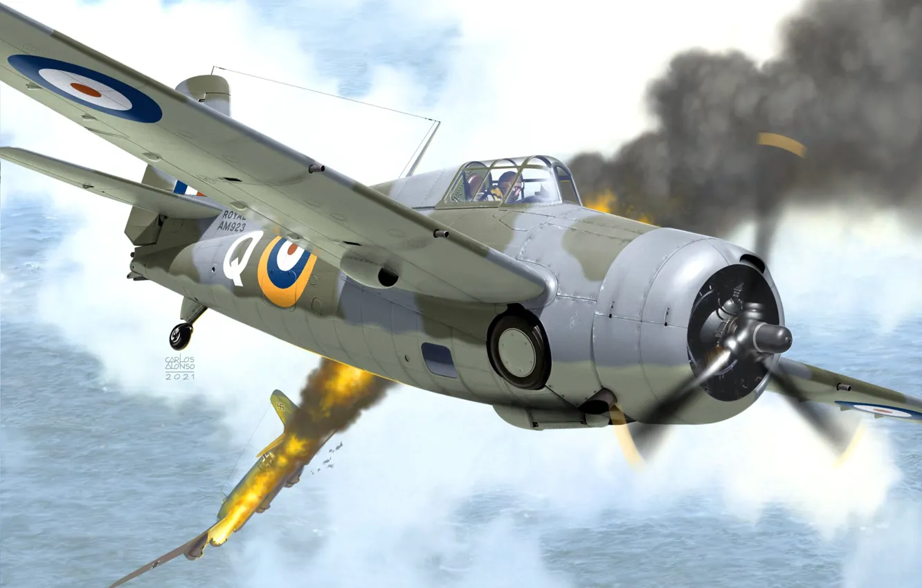 Фото обои истребитель, Grumman, F4F, Marlet Mk.I