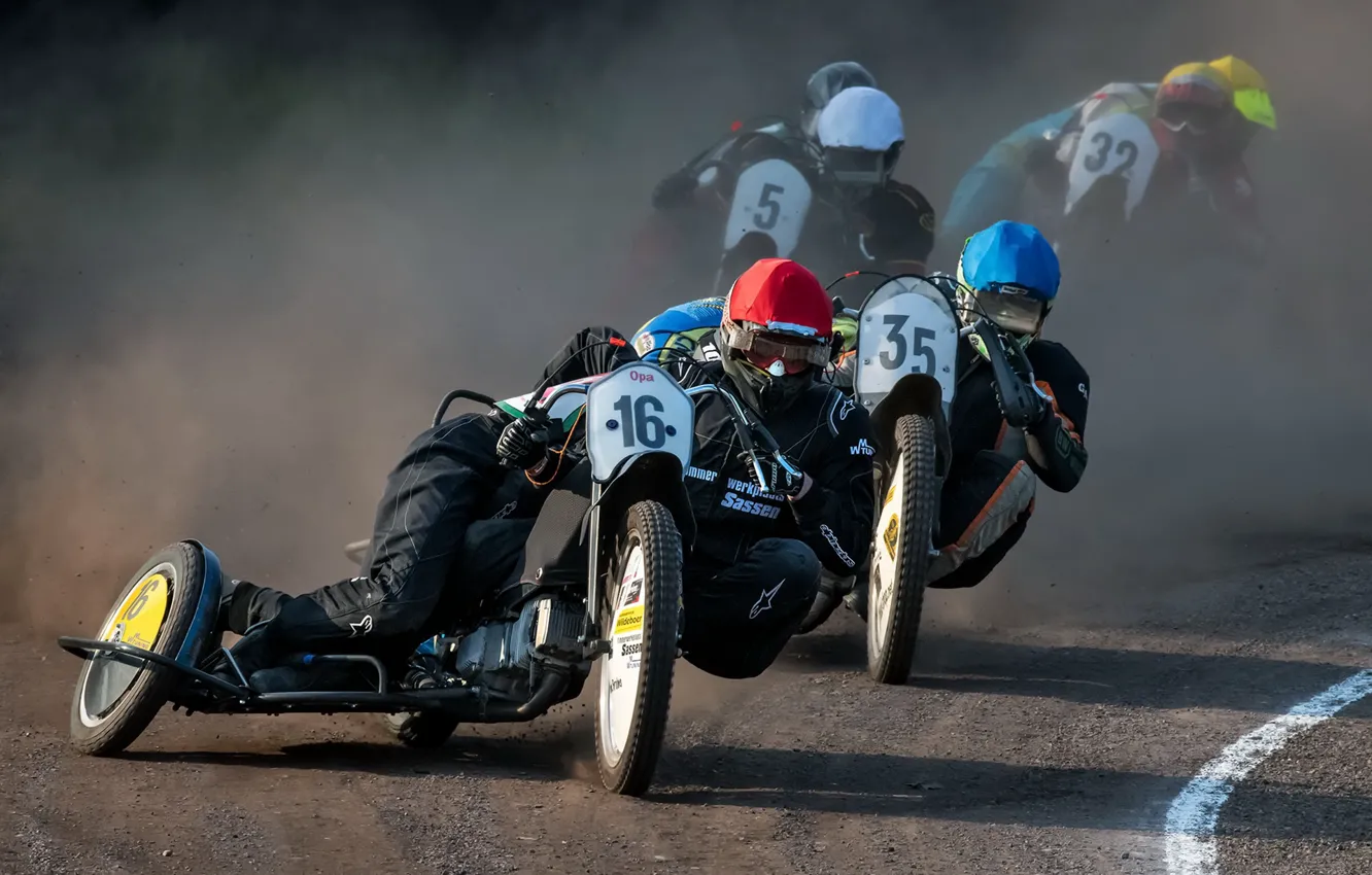 Фото обои мотоциклы, гонка, спорт