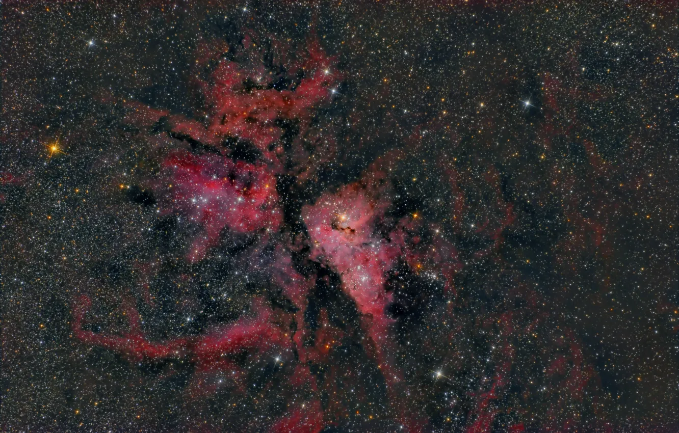 Фото обои NGC 3372, Киль, эмиссионная туманность, в созвездии